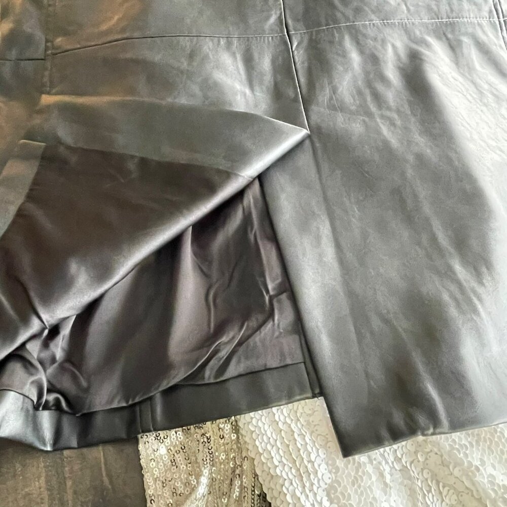 Revolve Blank NYC Black Fur Trench Coat Large Vegan Faux Leather Jacket NWT - Picture 11 of 11
